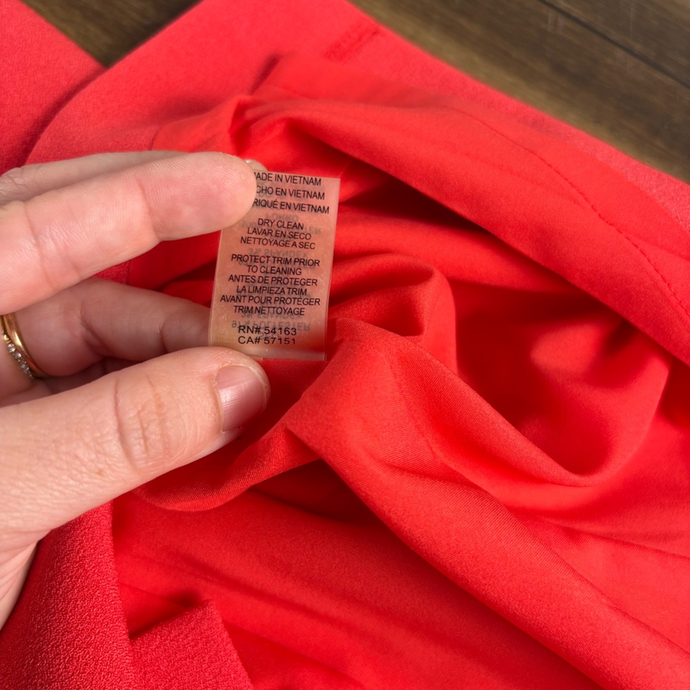 Vince Camuto size 8 Halter V Neck Sleeveless Knee Length Dress Orange Pin Coral - Picture 7 of 12